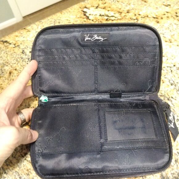 Vera Bradley Zip Around Wallet Pouch In Midnight Blues Multicolor Floral Quilted - Picture 4 of 7